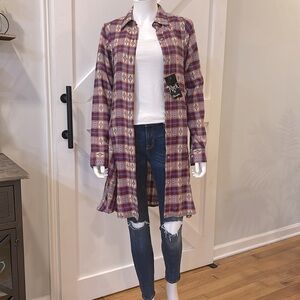 FINAL PRICE! NWT Wrangler FlannelButton Down Aztec Long Sleeve Dress Rock 47